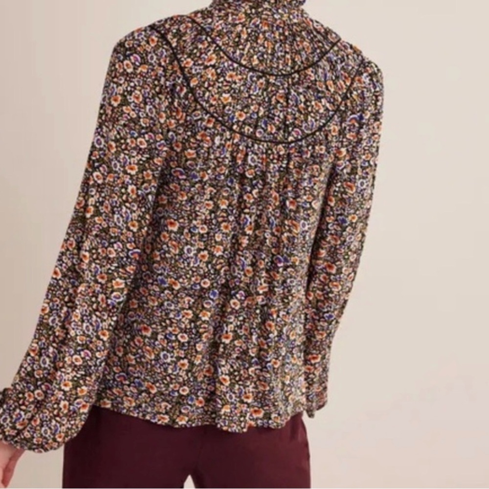 Boden Ruched Yoke Floral Blouse - Picture 3 of 7